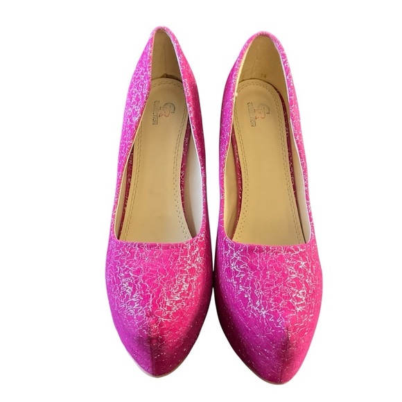 CR Collection Pink Silver and Gold Spiked Stiletto Heels - Picture 2 of 10